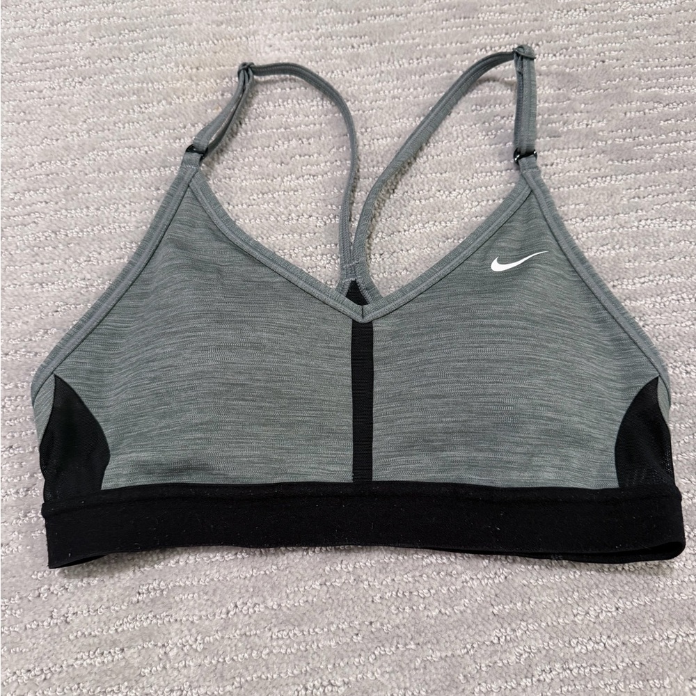 Nike Women's Gray and Black Sports Bra